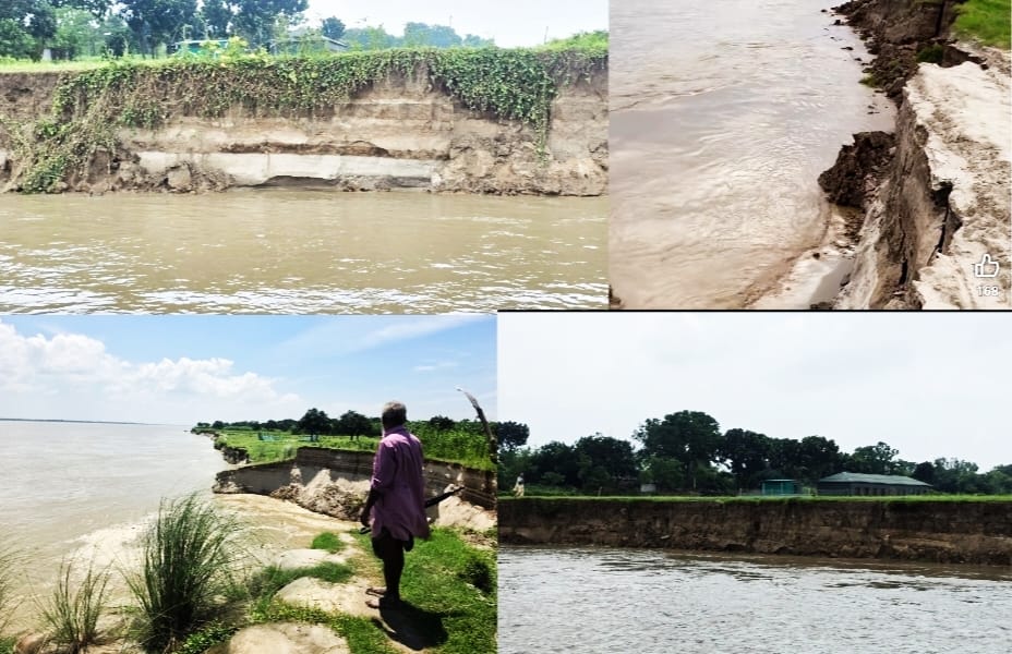 চাঁপাইনবাবগঞ্জে পদ্মার ভয়াল ভাঙন