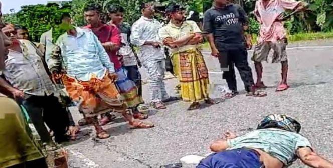 ট্রাকের ধাক্কায় মোটরসাইকেল আরোহীর মৃত্যু