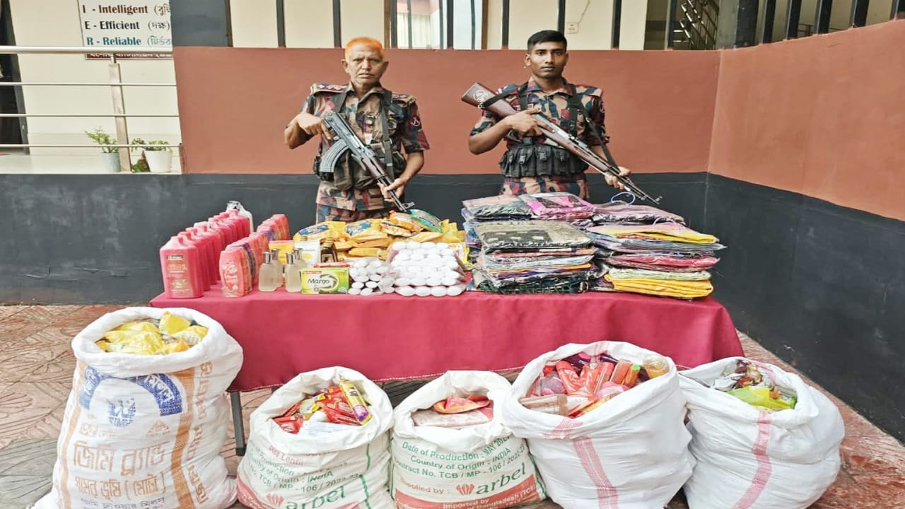সীমান্তে অভিযান চালিয়ে বিপুল পরিমান চোরাচালানের মালামাল জব্দ