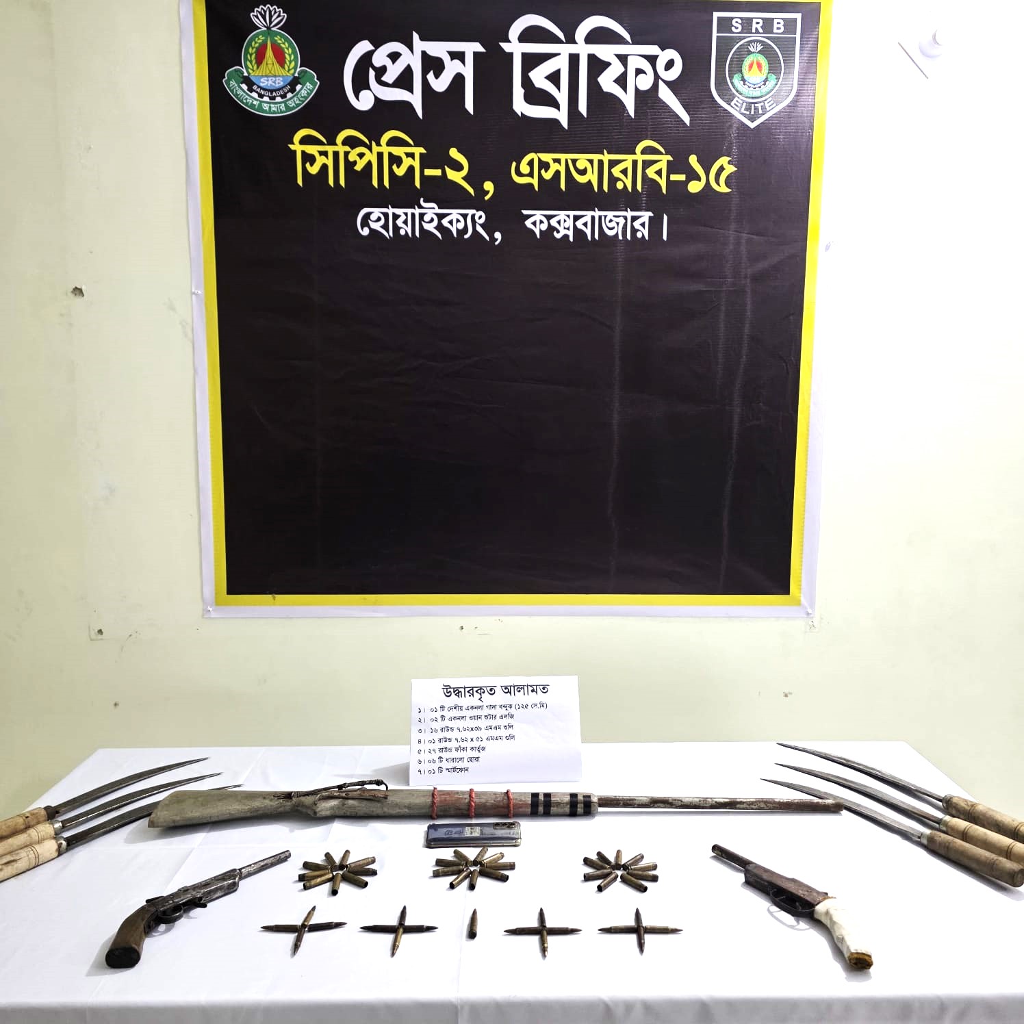 এসআরবি-১৫-এর অভিযান, অস্ত্র-গুলিসহ গ্রেপ্তার ‘রফিক বাহিনী’র সদস্য